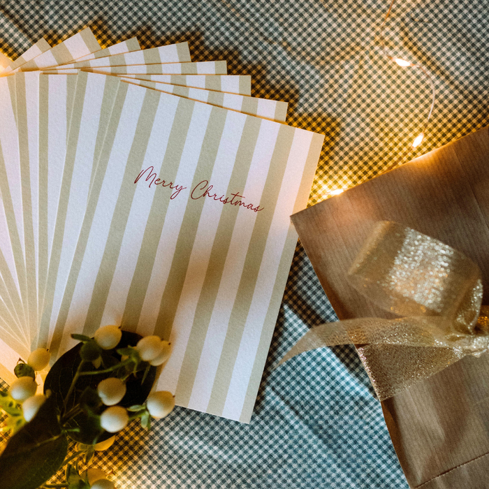 Kerstkaart naturel - set van 10